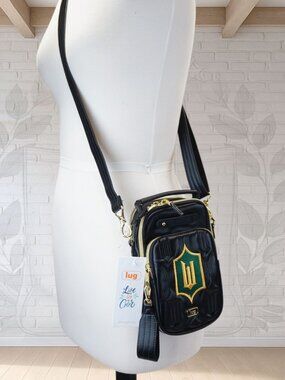 NEW ❤️ Lug x Wicked Black Skeeter Mini Bridge Satin Luxe Crossbody RFID